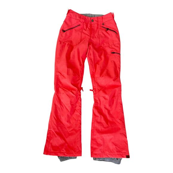 Y2K Roxy Ski Snowboard Waterproof M Snow Pants Coral Red Outdoor Winter Retro - Picture 1 of 9